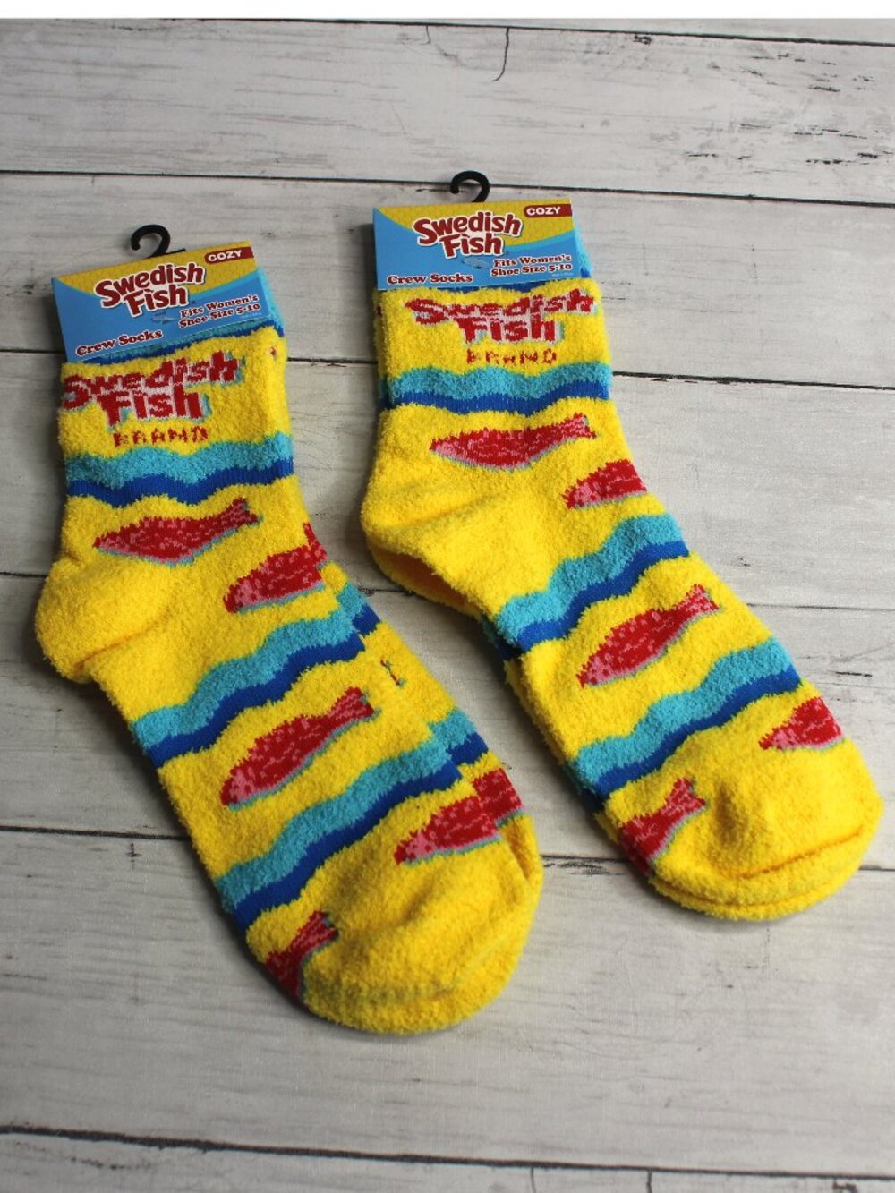 Swedish Fish Novelty Cozy Crew Socks Unisex Women's Men's